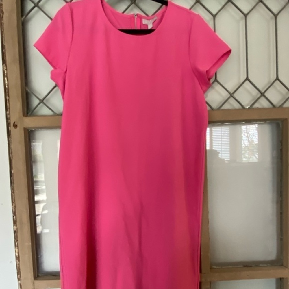 PRETTY IN PINK💗like NEW & FLATTERING dress! Fabric travels well too!!worn once!